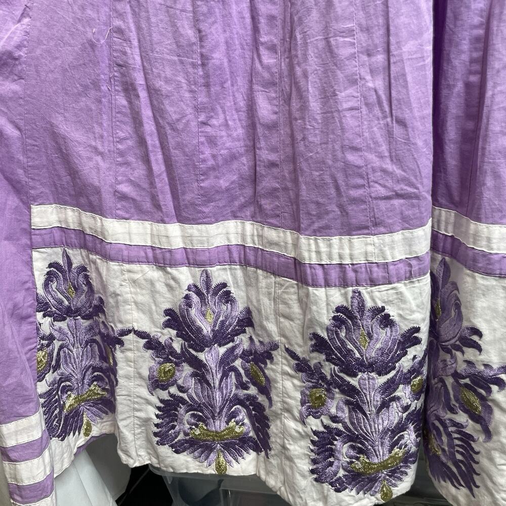 Boho Women's Purple Embroidered Kurta Dress Size‎ XL Indian Textiles Cottagecore - Picture 5 of 11